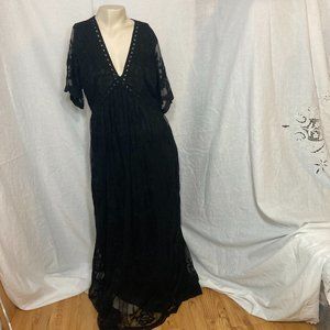 Pink Blush black lace maternity dress